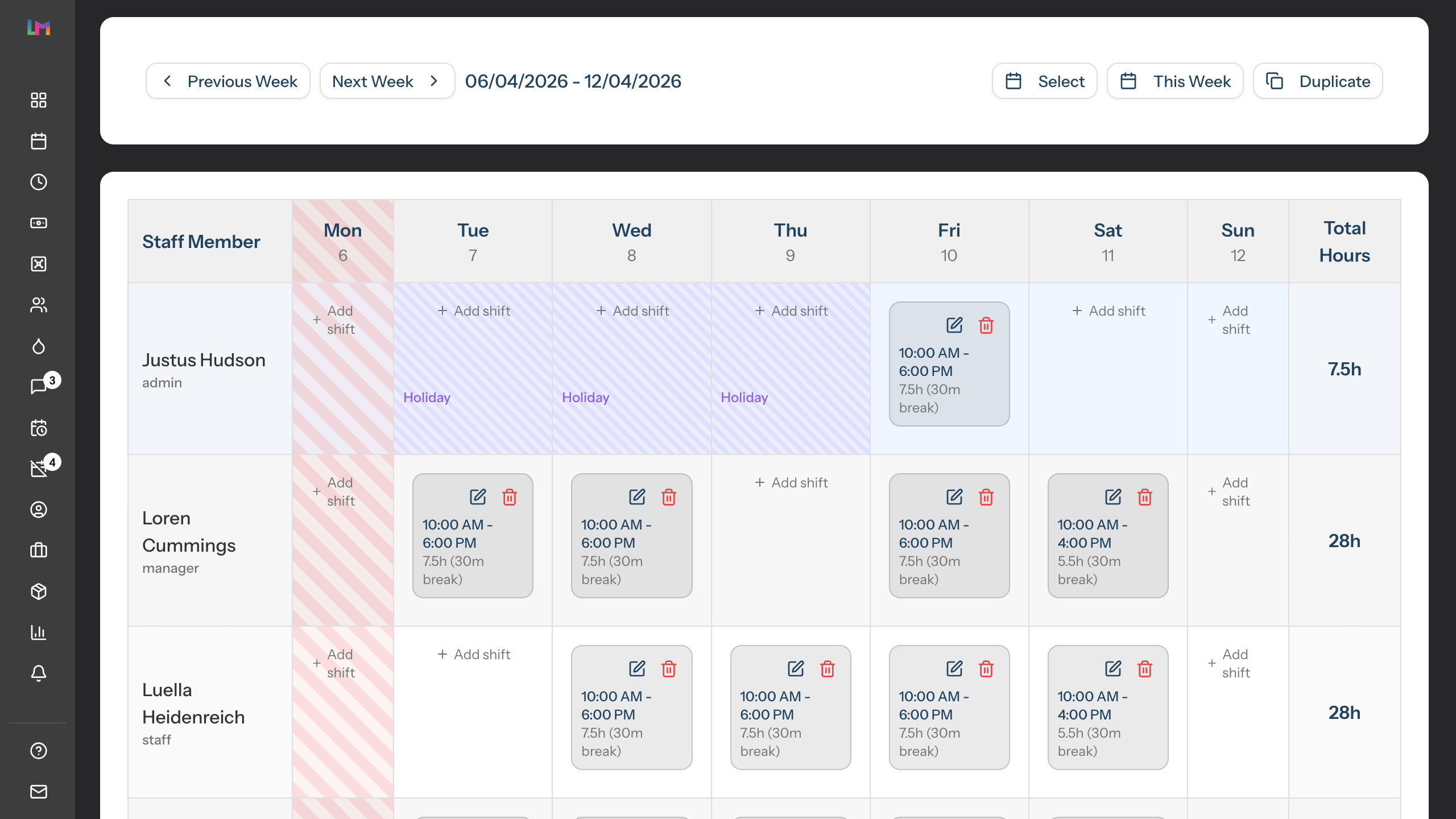 Staff scheduling, simplified