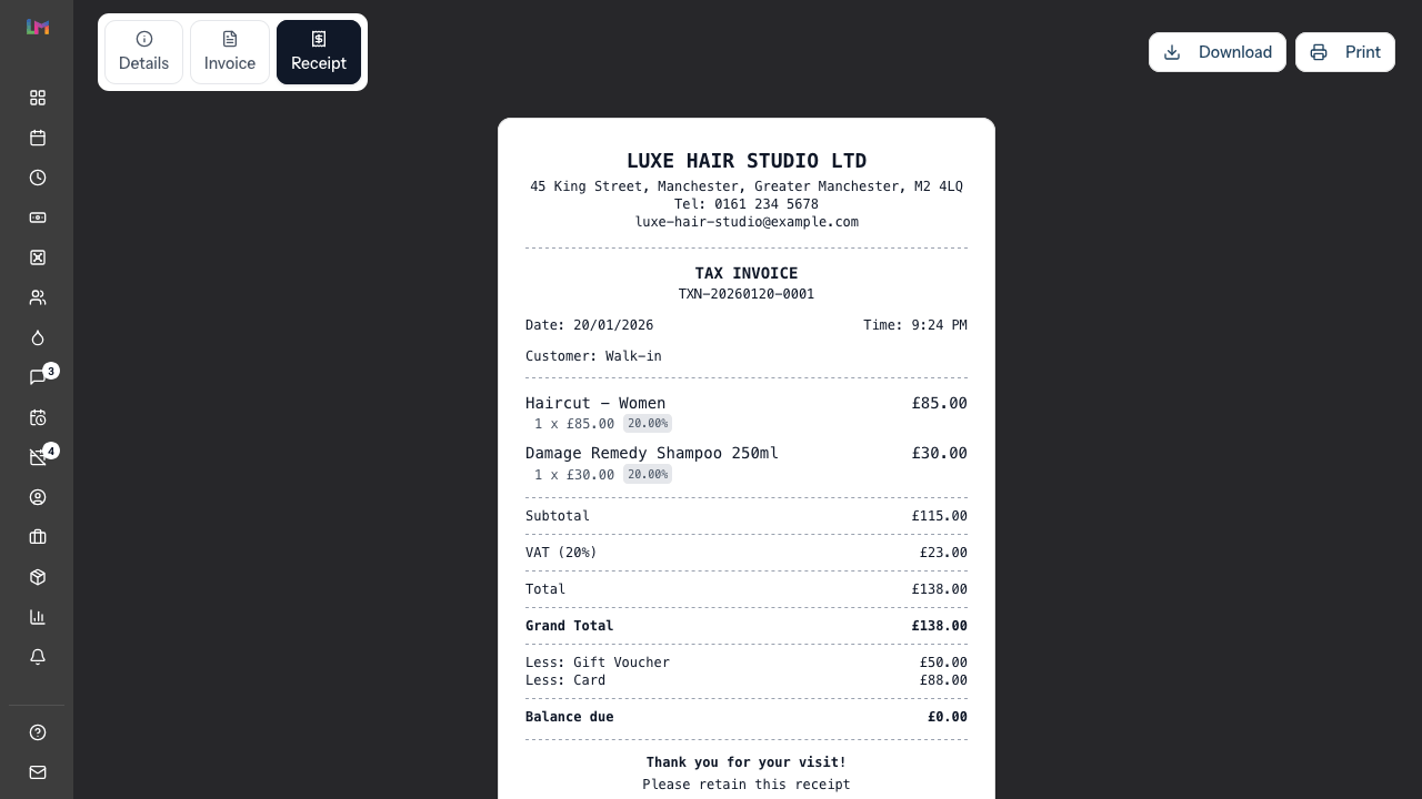 Receipts that reach your clients