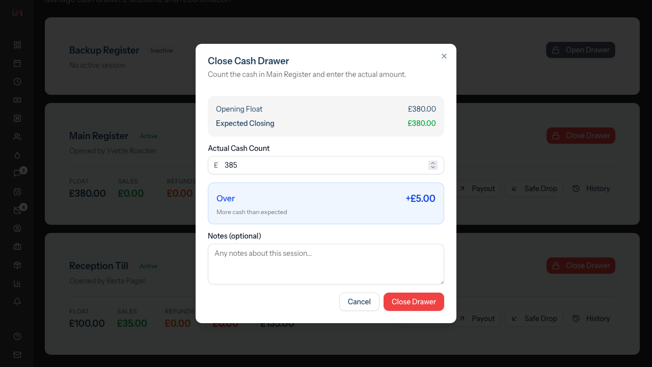 End-of-day reconciliation sorted